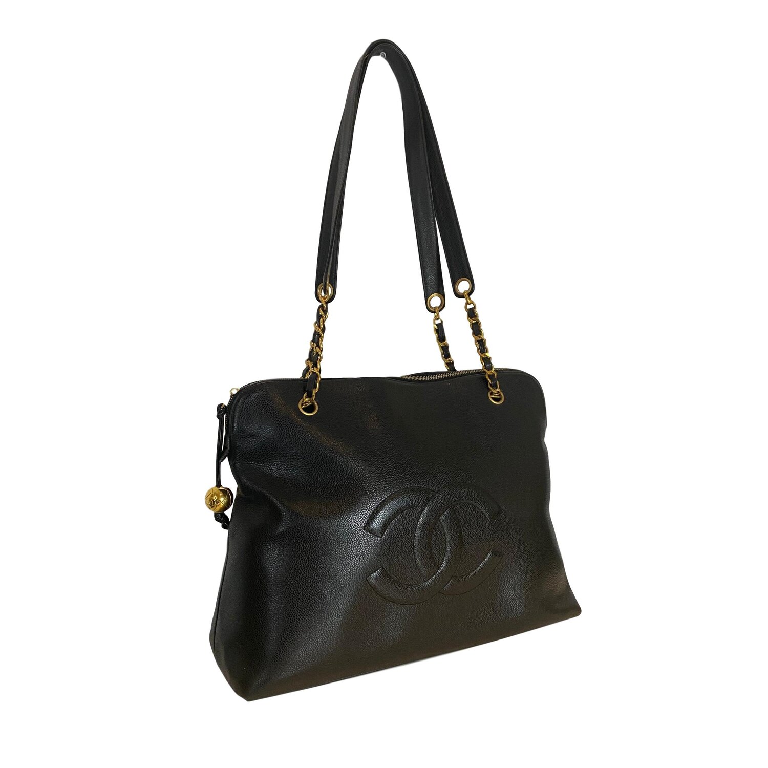 Chanel Timeless Zip Large Black Caviar Vintage Leather Tote, circa