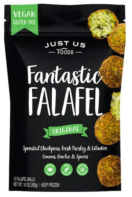 Fantastic Falafel packaging shown against a stark white background