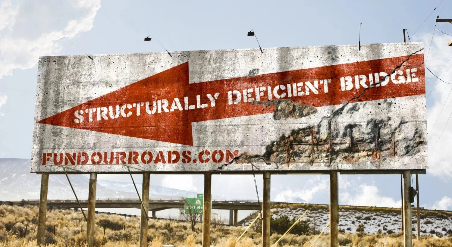 Structurally deficient bridge billboard