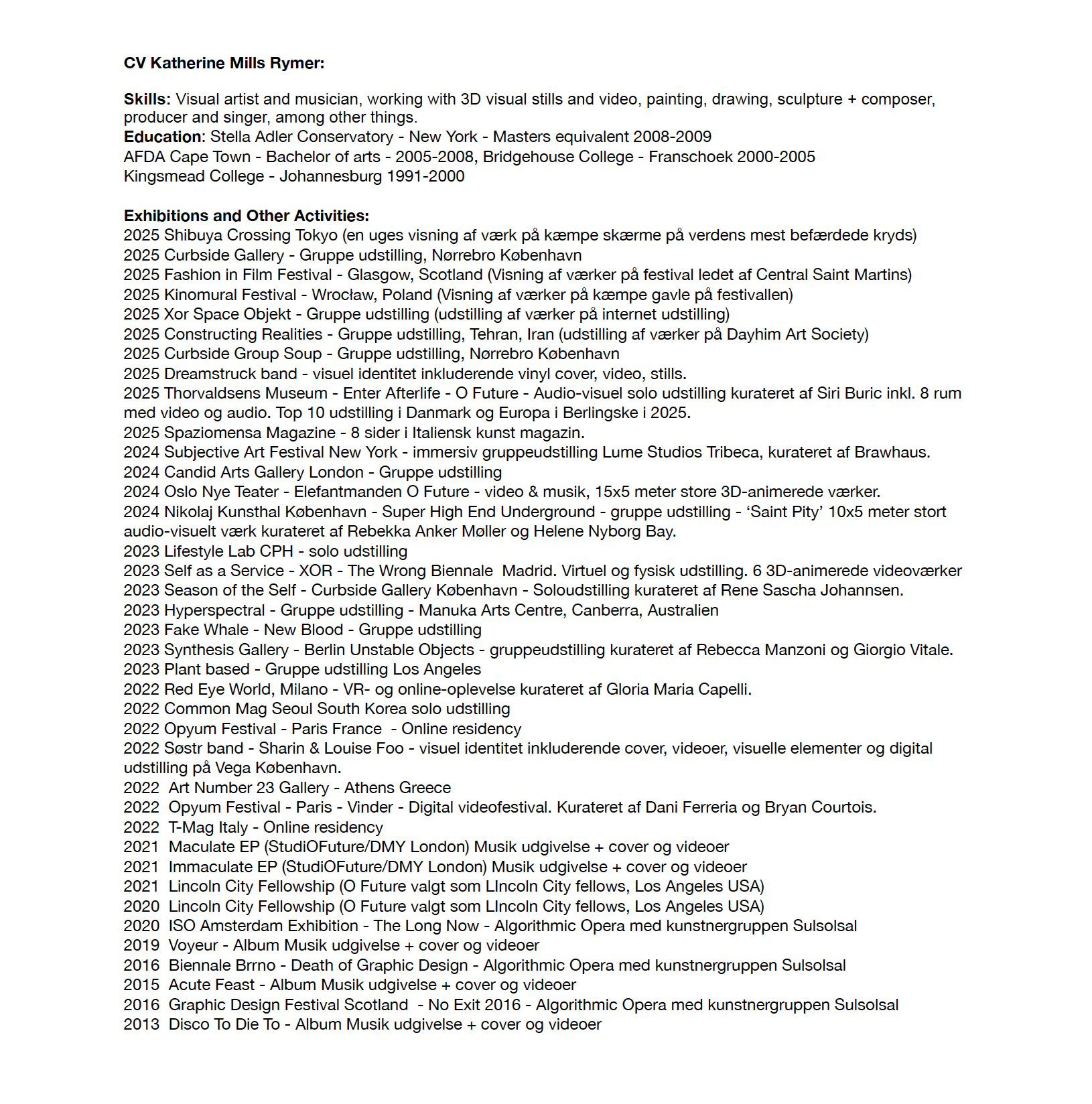 CV — Jens Bjørnkjær