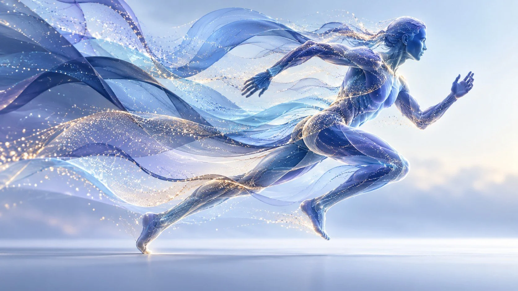 Abstract illustration of an athlete in motion
