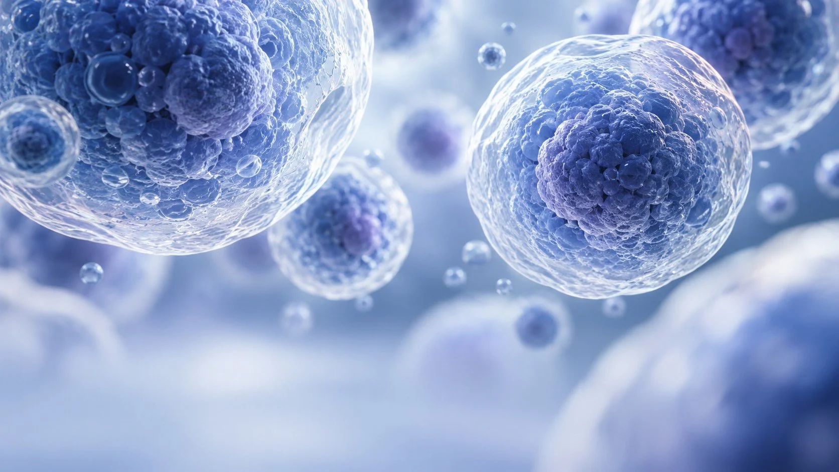 Microscopic cells representing cellular aging