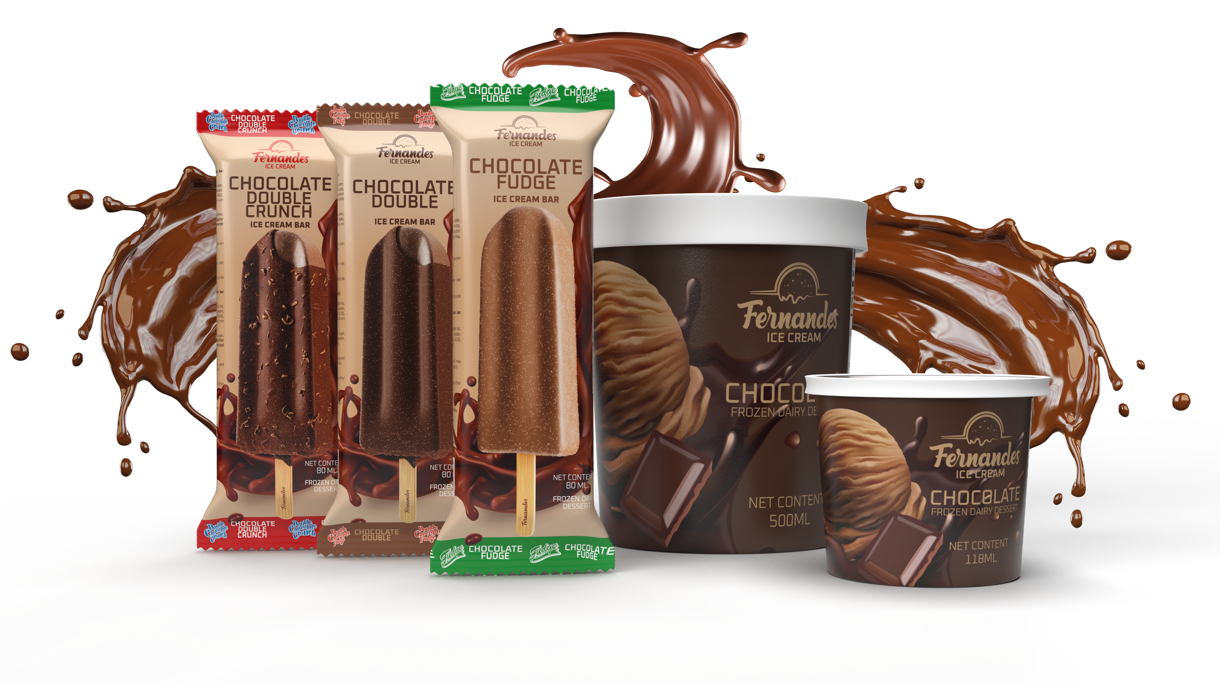 Fernandes chocolate ice cream cup and pop
