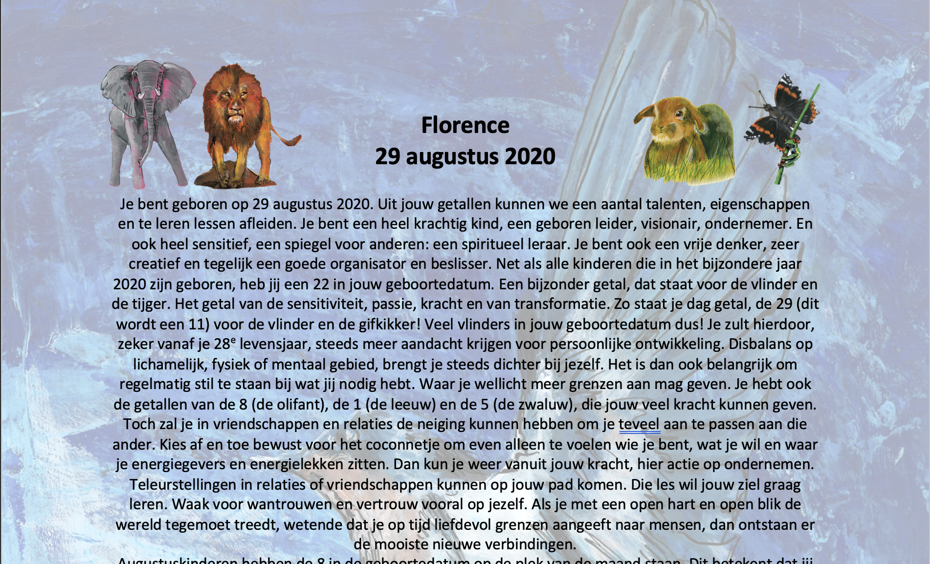 Verjaardagscadeau — numerologie portret