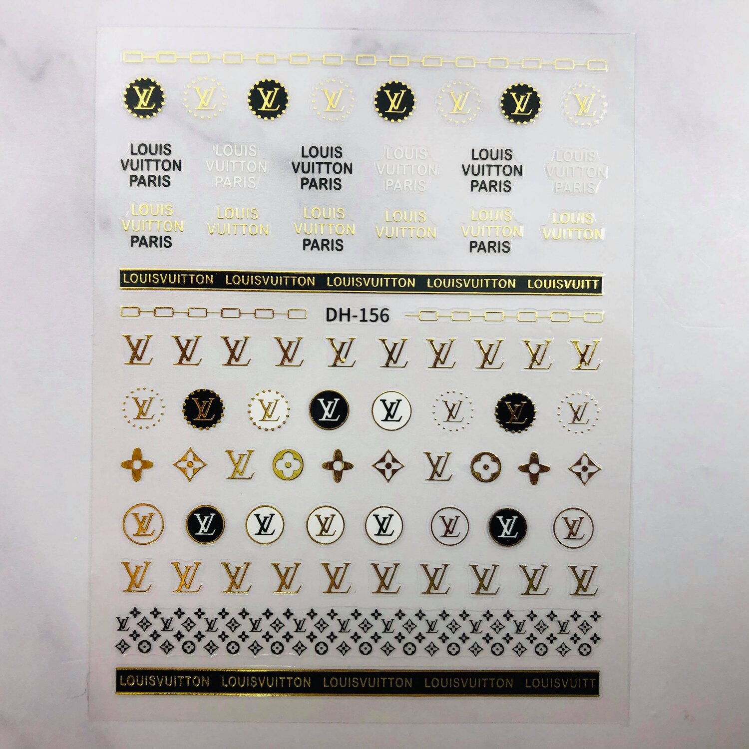 Black + Gold Louis DH-156 - Nail Art Sticker — Glitz Accessories & Such.