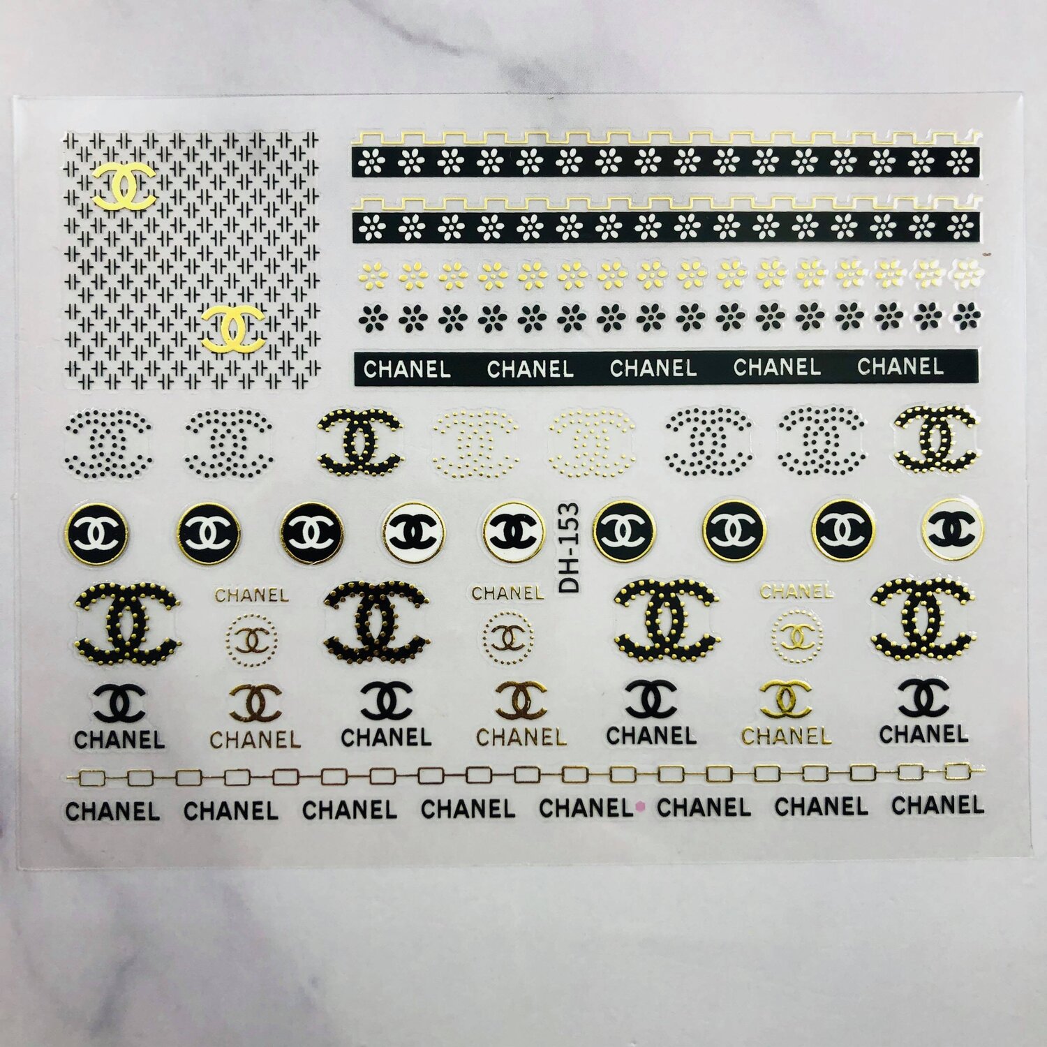 Black + Gold C Line DH-153 - Nail Art Sticker — Glitz Accessories & Such.