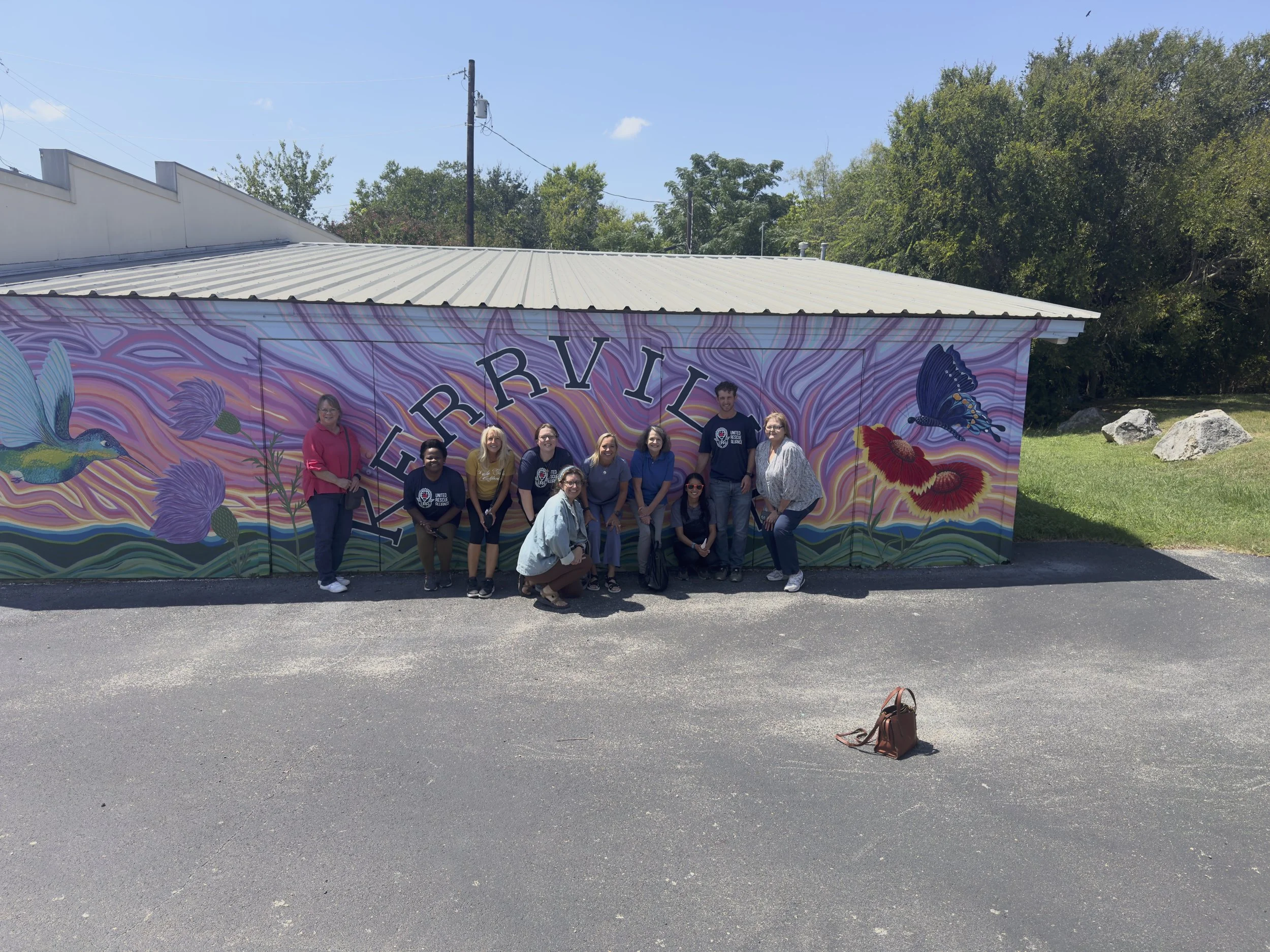 URA team participating in a team-building activity at Flying A Ranch