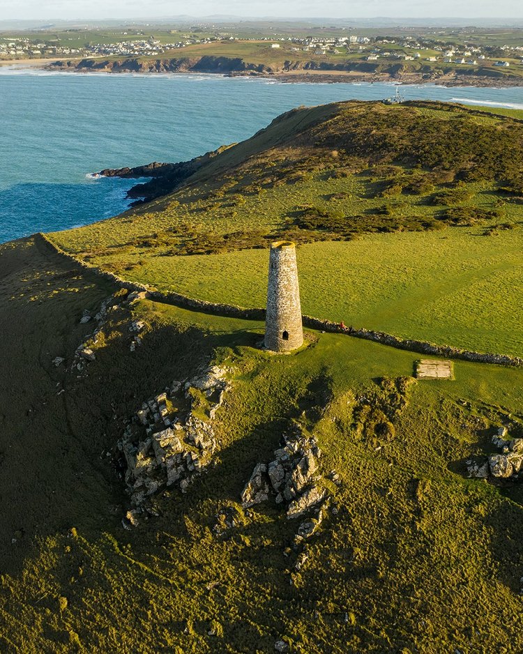 The beacon at Stepper Point, on the headland above the Camel Estuary in Cornwall