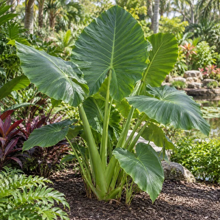 AI botanical illustration of Elephant Ear — green