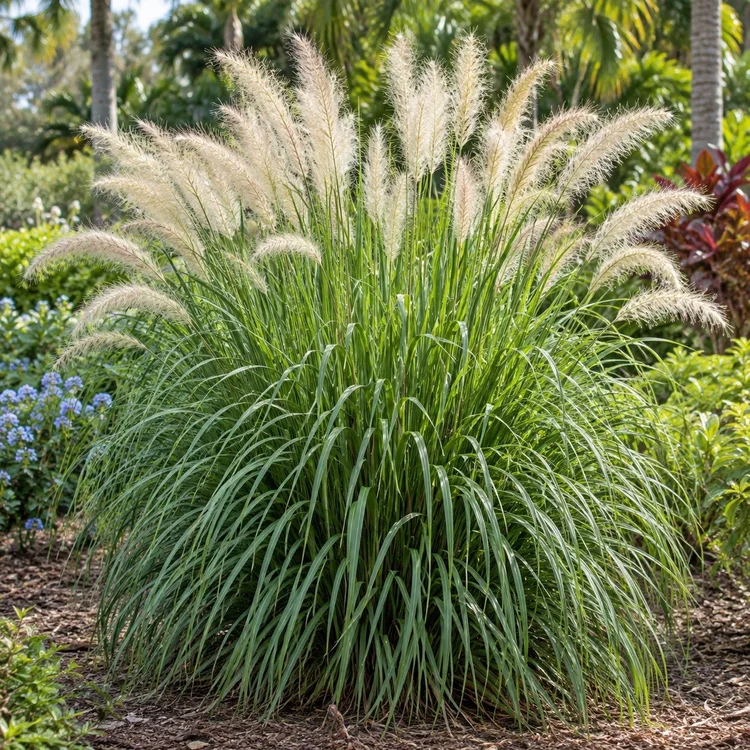 AI botanical illustration of Green fountain grass · identify selection