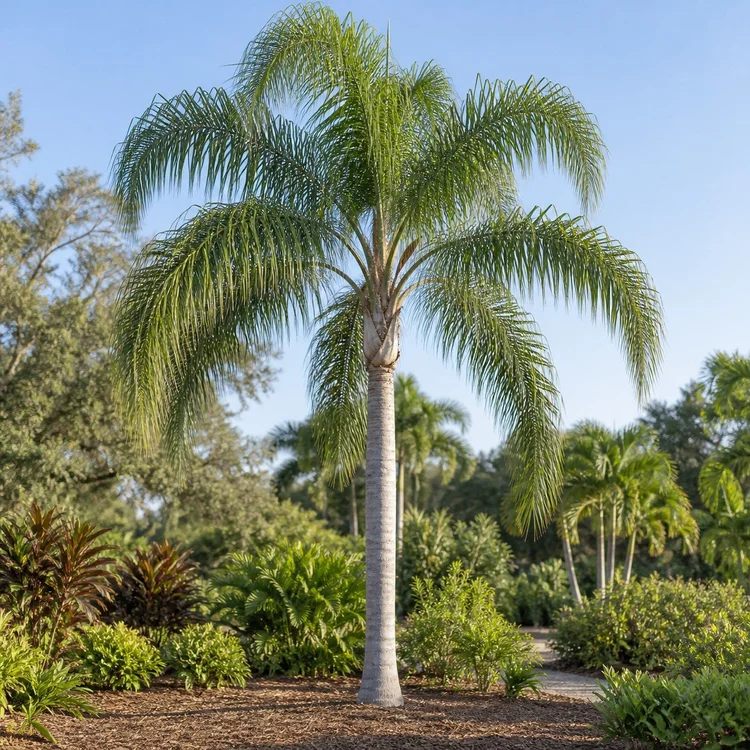 AI botanical illustration of Queen Palm