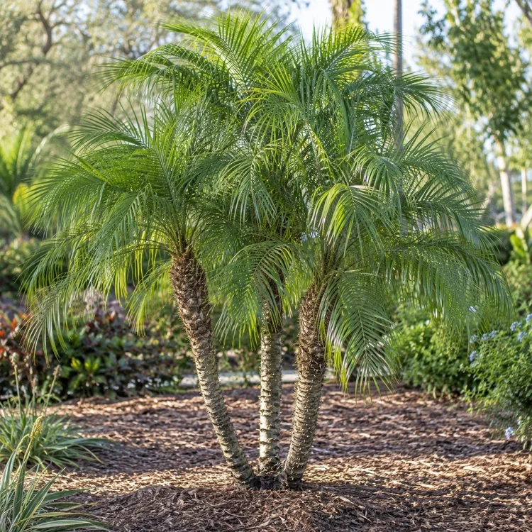 AI botanical illustration of Pygmy Date Palm / Robellini (multi/triple)