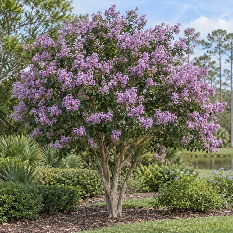 AI botanical illustration of Crape Myrtle — Muskogee (lavender)