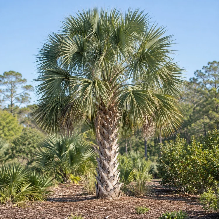 AI botanical illustration of Sabal Palm (Cabbage Palm)