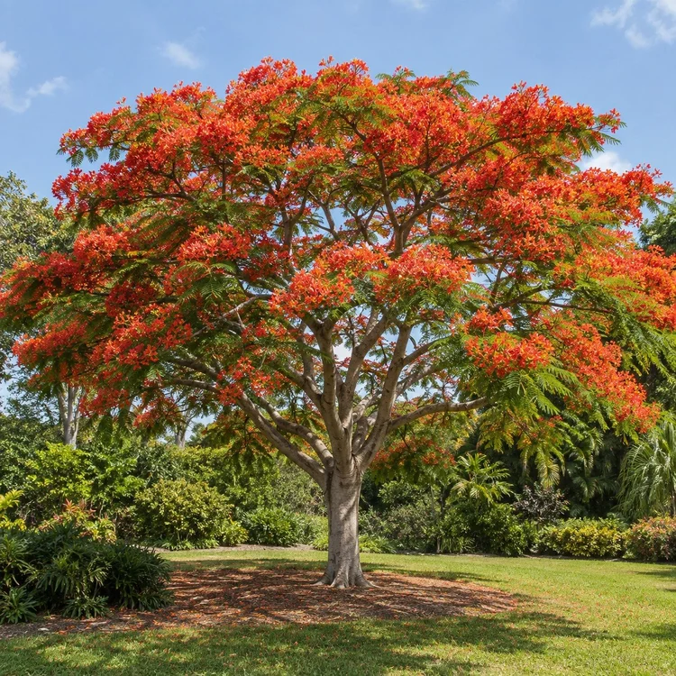 AI botanical illustration of Royal Poinciana