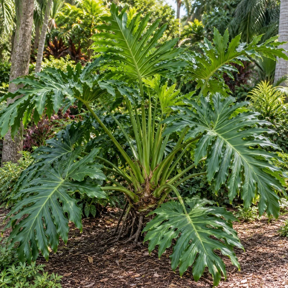 AI-generated showroom illustration of Selloum Philodendron