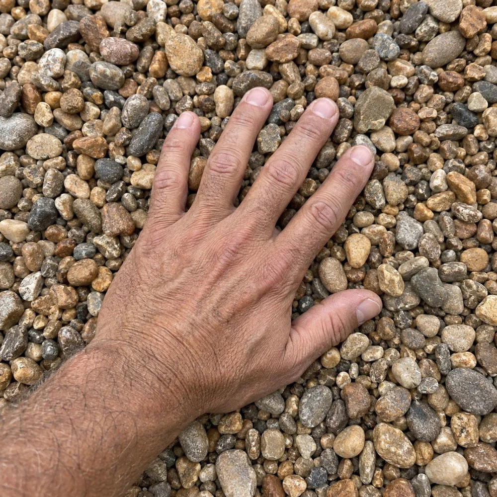 AI-generated showroom illustration of Brown Pea Gravel