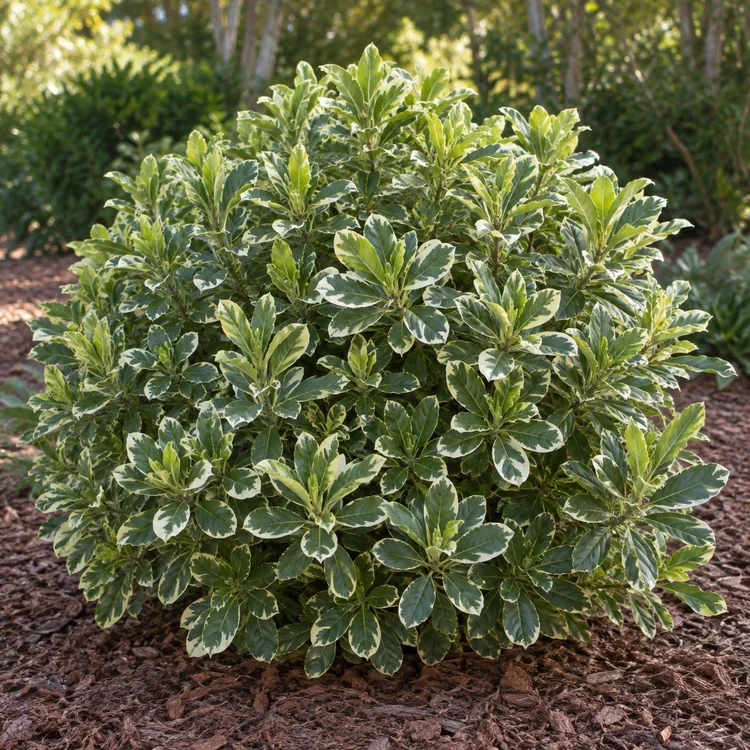 AI botanical illustration of Pittosporum (Variegated)