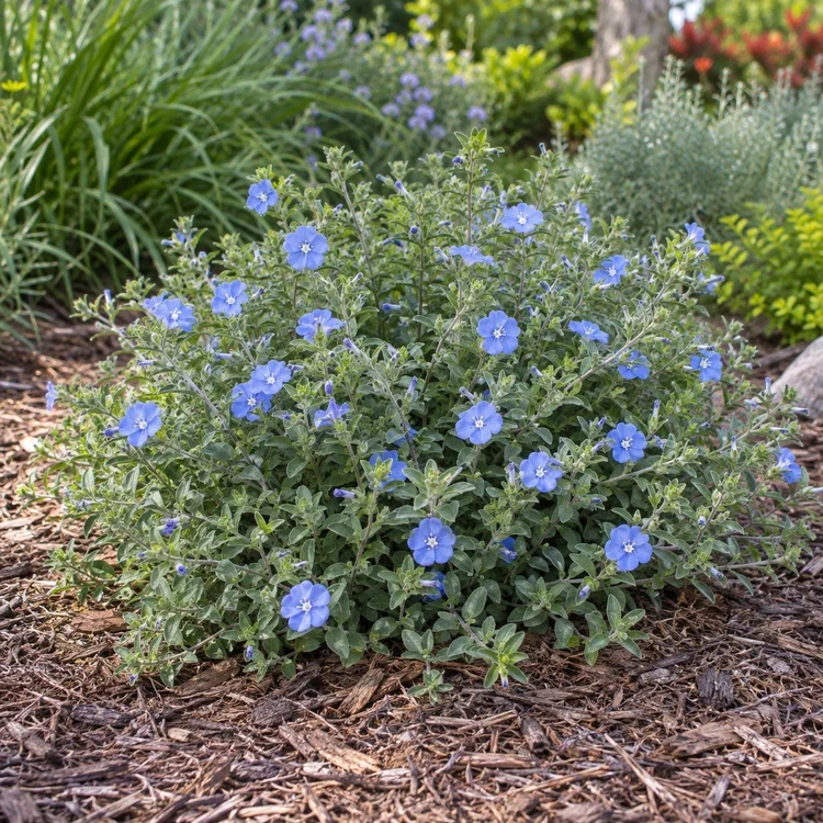 AI botanical illustration of Blue Daze