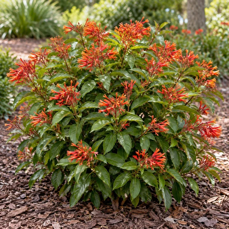 AI botanical illustration of Firebush — Dwarf