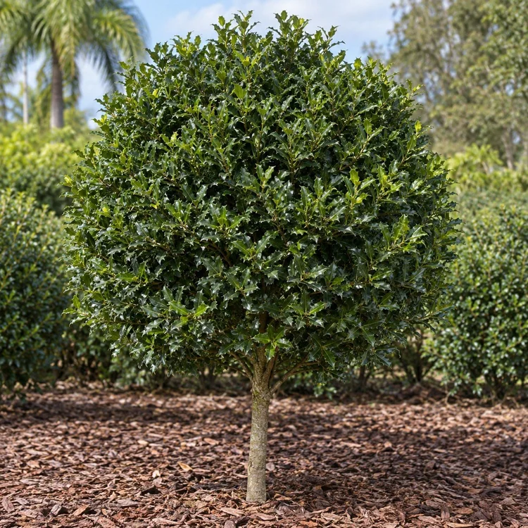 AI botanical illustration of Burford Holly (standard)