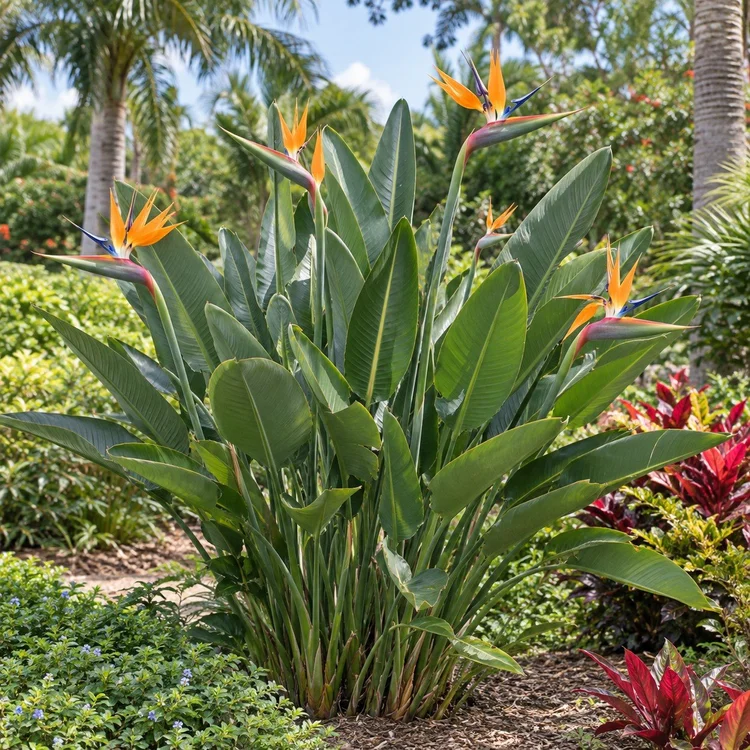 AI botanical illustration of Bird of Paradise — Orange