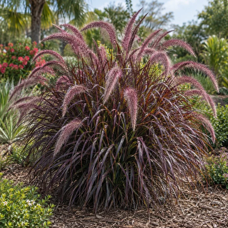 AI botanical illustration of Fountain Grass — Purple
