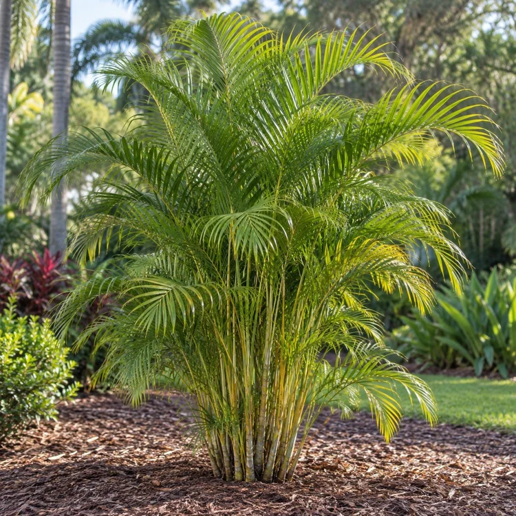 AI botanical illustration of Areca Palm (clumping)