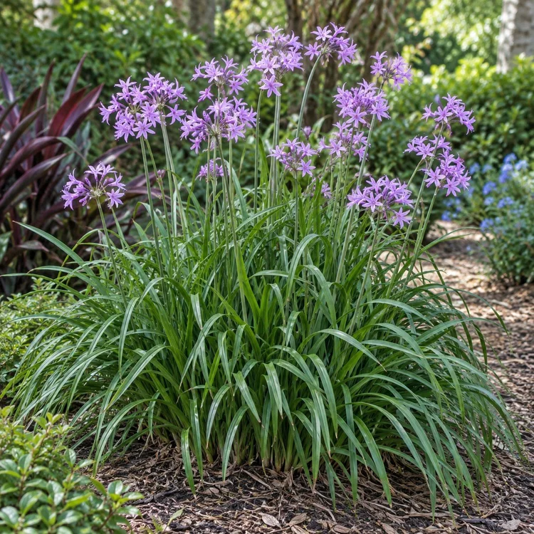 AI botanical illustration of Society Garlic