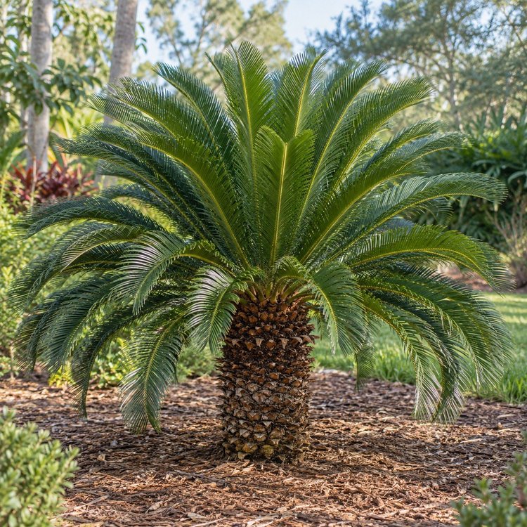 AI botanical illustration of King Sago Palm