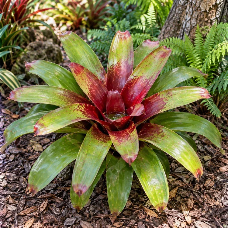 AI botanical illustration of Bromeliads (mixed color)