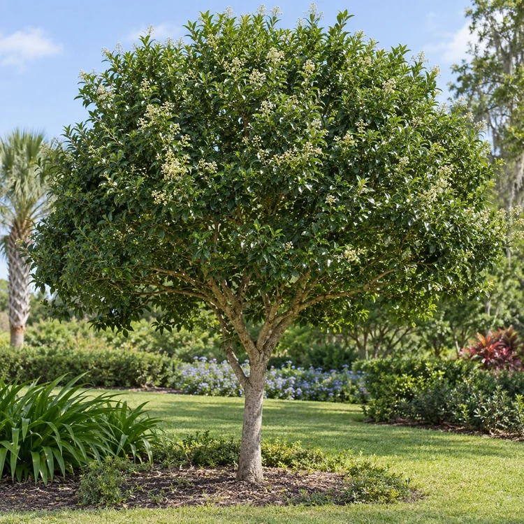 AI botanical illustration of Ligustrum Tree form