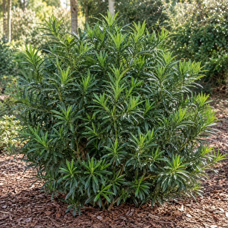 AI botanical illustration of Podocarpus