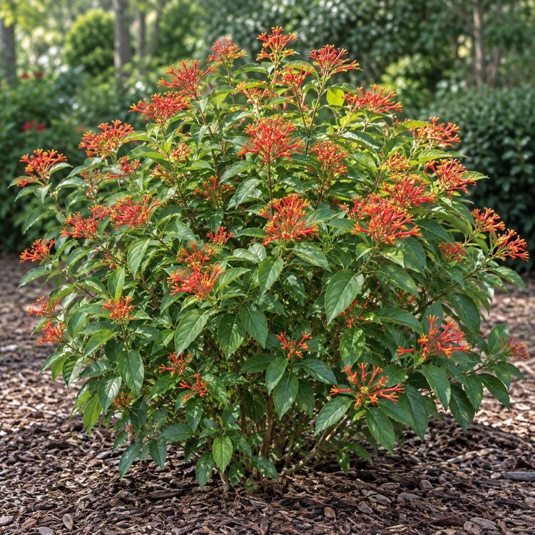AI botanical illustration of Firebush — standard