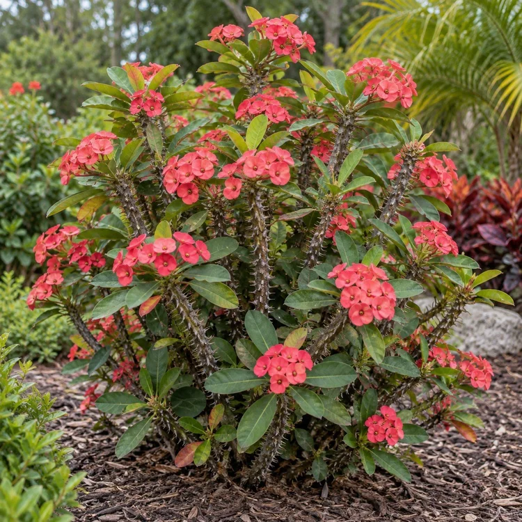 AI botanical illustration of Crown of Thorns