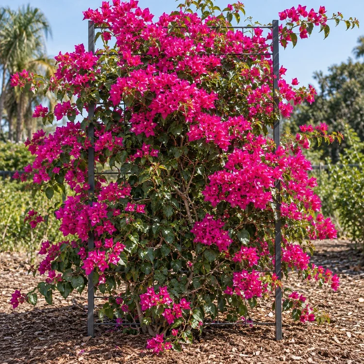 AI botanical illustration of Bougainvillea — standard climbing