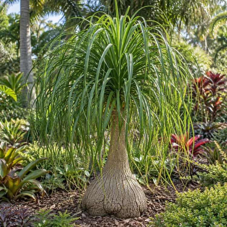AI botanical illustration of Ponytail palm