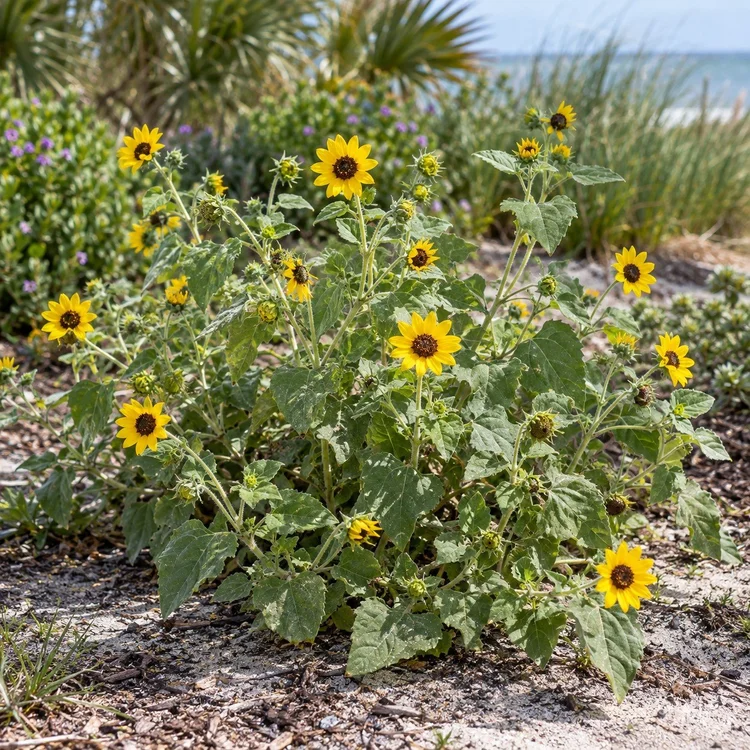 AI botanical illustration of Beach Sunflower