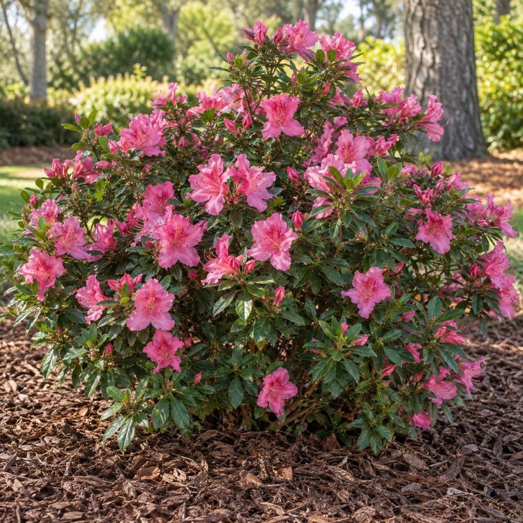AI botanical illustration of Azalea — Encore (repeat bloom)