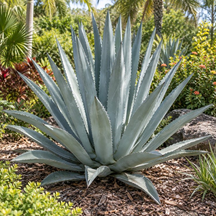 AI botanical illustration of Agave — Blue Agave