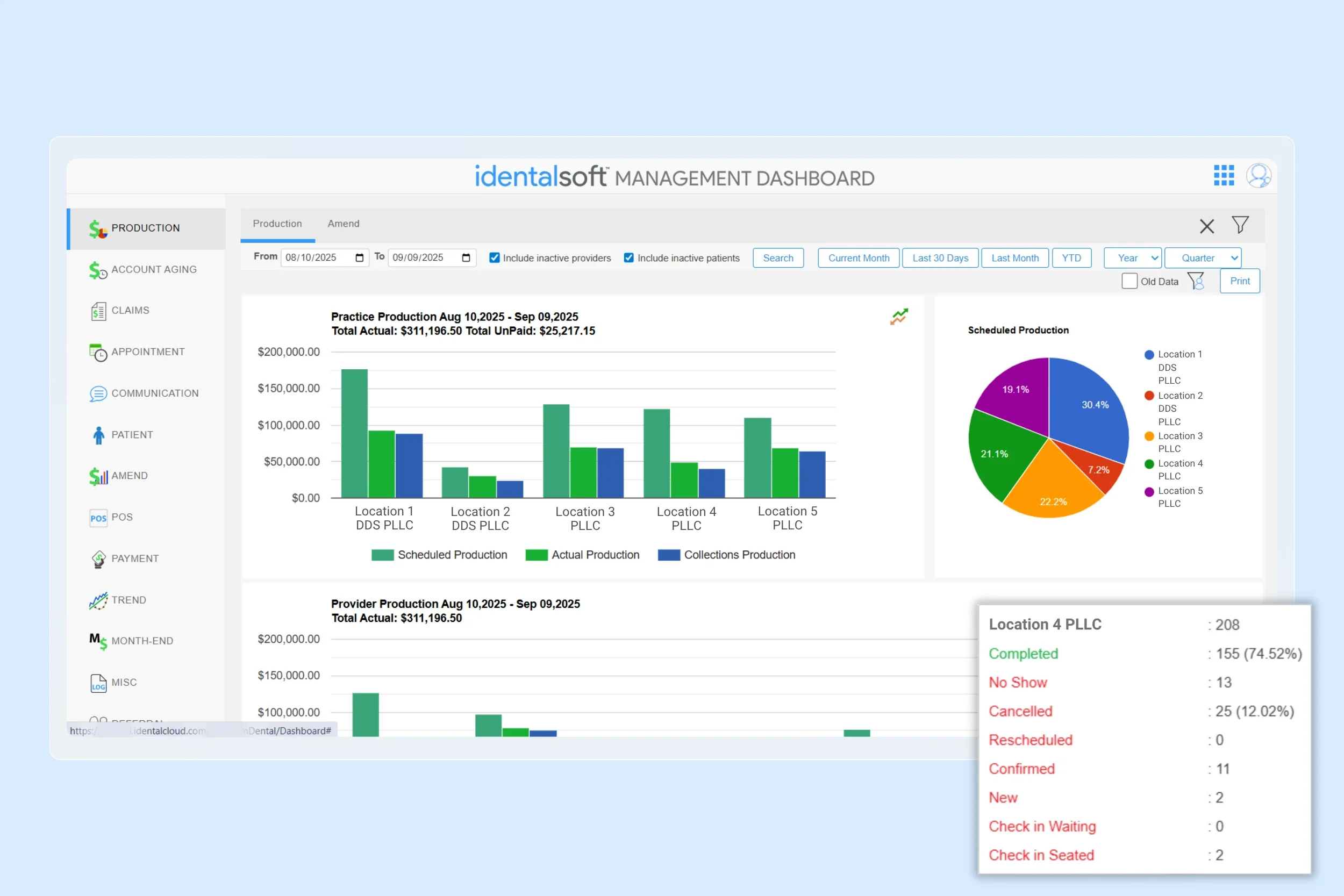 Dental management software