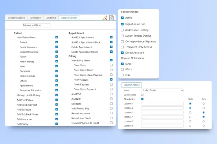 Dental clinic software