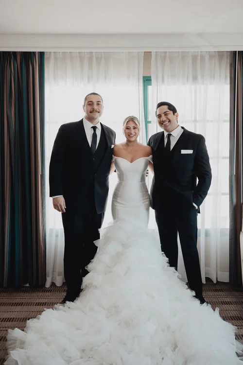 Ruffled mermaid with a cathedral train — gown 10.0 at a Los Angeles wedding