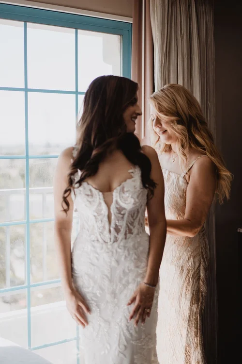 Deep-V lace mermaid — gown 8.2 at a Los Angeles wedding