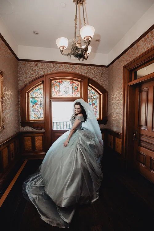 Pale blue tulle ball gown — gown 11.0 at a Los Angeles wedding