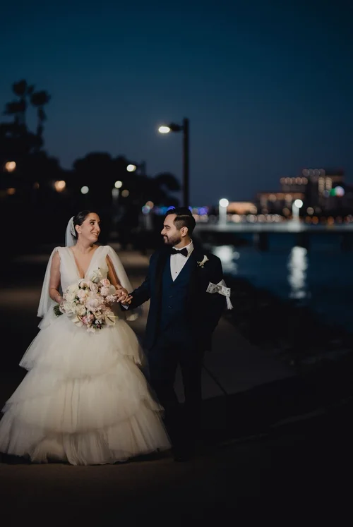 Tiered tulle, wedding-cake skirt — gown 23.2 at a Los Angeles wedding