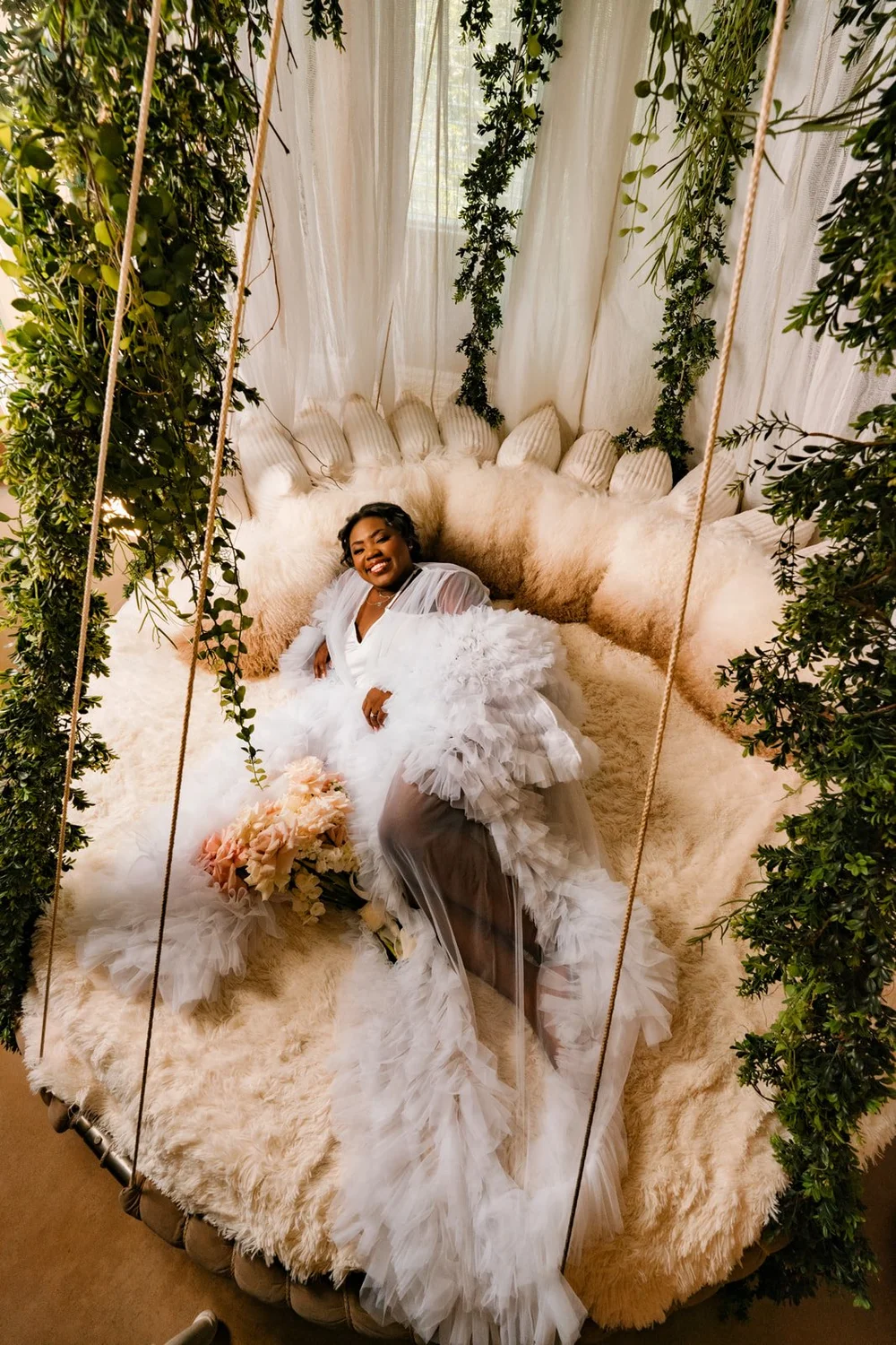 Fern-canopied grotto ceremony setting at Ethereal Gardens, Escondido
