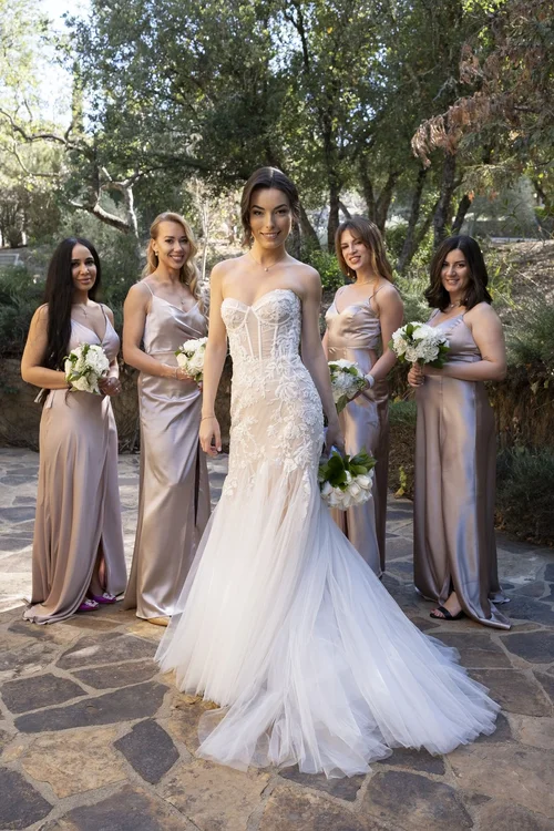 Corset mermaid with a tulle skirt — gown 32.0 at a Los Angeles wedding