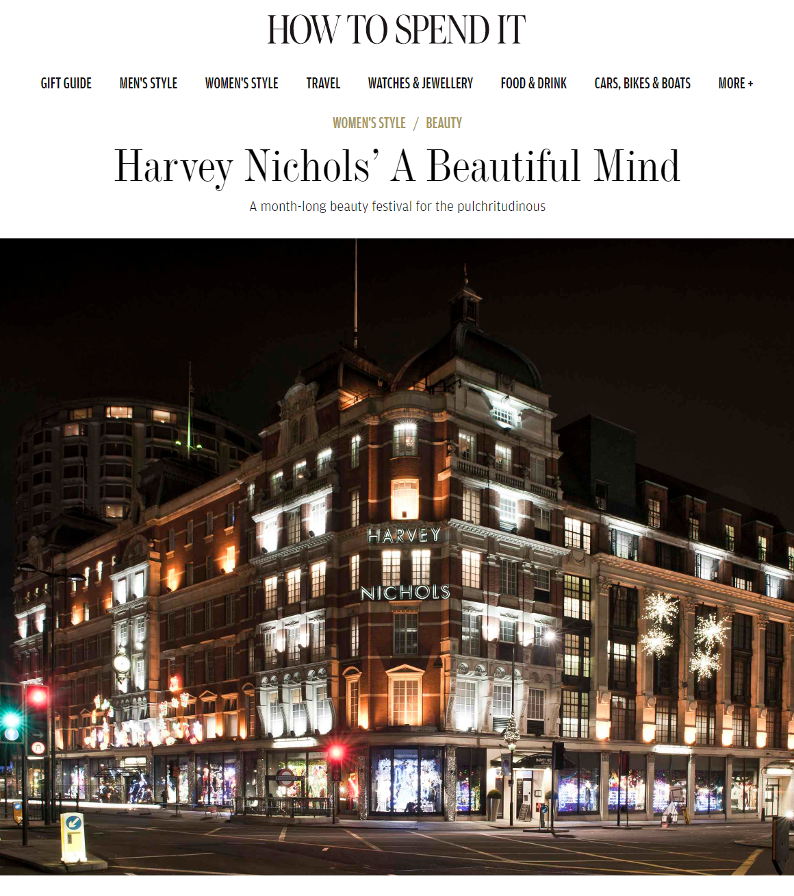 Harvey Nichols' A Beautiful Mind — Beatrice Aidin