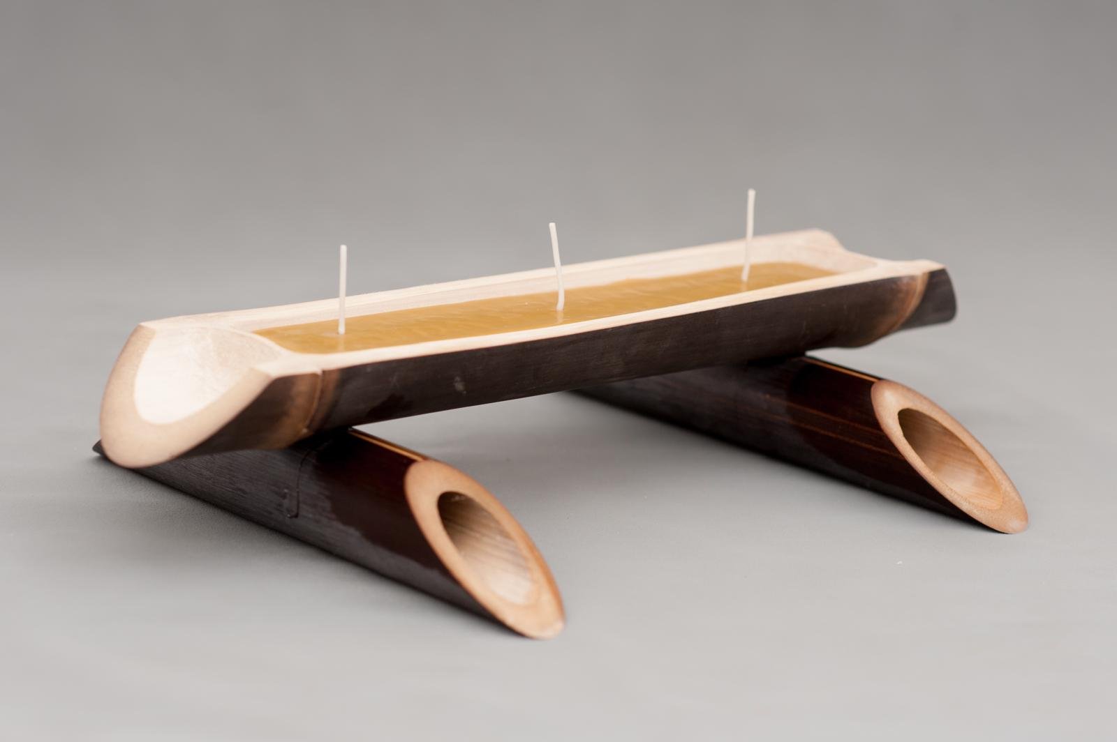 Black bamboo candle vessel · ZENSTONE object design